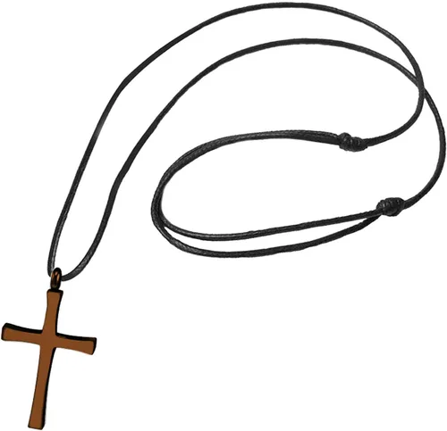 Vista 8 de 555Jewelry - Collar con dije de cruz de acero inoxidable ajustable con cordón negro Azul