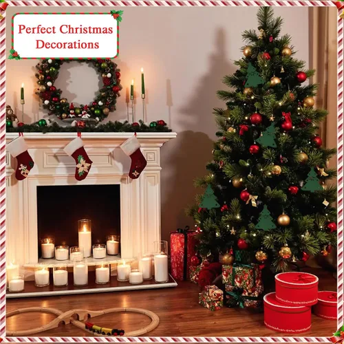 Vista 6 de MOROBOR Soporte para cubiertos de Navidad, 24 piezas, soporte para cubiertos de Navidad, bolsa de cubiertos de Navidad verde, soporte