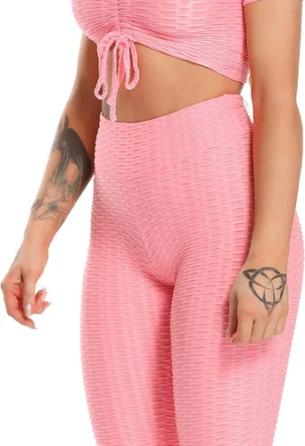 Vista 112 de SEASUM - Pantalones de yoga de cintura alta para mujer, con control de abdomen y realce de glúteos, leggings favorecedores para entrenar y correr