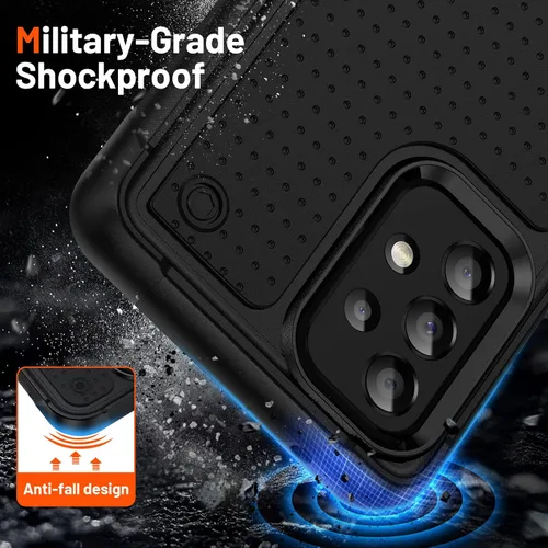 Vista 7 de Jeylly Funda para Samsung Galaxy A52 5G, Galaxy A52 Funda para teléfono con protector de pantalla híbrida de silicona antiarañazos, funda de defensa