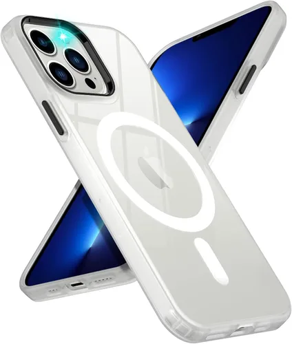 Vista 15 de Funda para iPhone 13 Pro compatible con MagSafe, funda magnética transparente para iPhone 13 Pro con funda protectora delgada a prueba de golpes