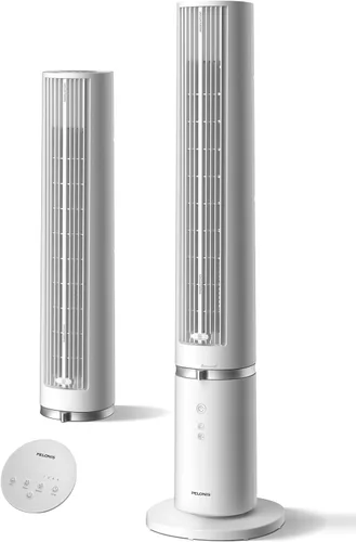Vista 14 de PELONIS Ventilador de torre sin aspas de 40 pulgadas para dormitorio, ventilador de pie con control remoto, 26 pies/s, oscilación de 90°, 3 ajustes