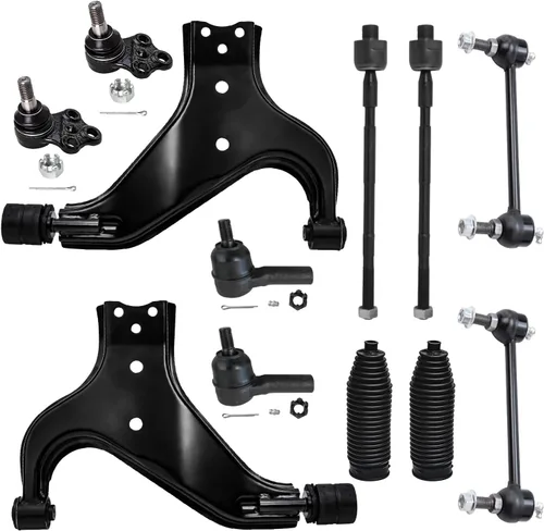Vista 19 de Detroit Axle – 12 brazos de control superiores e inferiores delanteros con rótulas, barras de unión exteriores e interiores con topes, barras