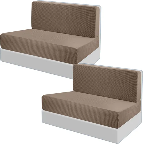 Vista 9 de Tlswshsy Cojines de comedor para autocaravana, fundas elásticas para asiento de sofá, protector de muebles de sofá biplaza lavable para Azul