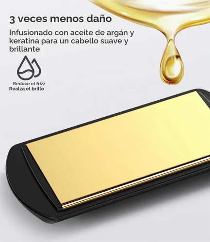 Vista 5 de FARERY Mini plancha de pelo de viaje, plancha plana portátil de 1.5 Negro