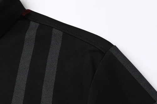 Vista 5 de Camisa polo casual a rayas de manga larga con cuello para hombre