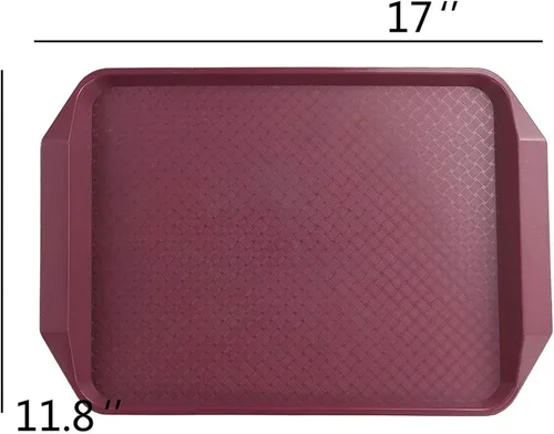Vista 2 de Bandejas de plástico de comida rápida para comer, 17 x 11.8 pulgadas, juego de 4