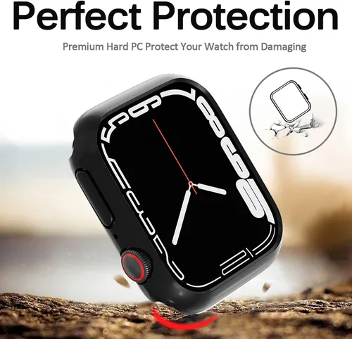 Vista 3 de Miimall Funda compatible con Apple Watch de 1.614 pulgadas para mujeres y hombres, de PC, ligera, a prueba de golpes, para Apple Watch de 1.614 Negro