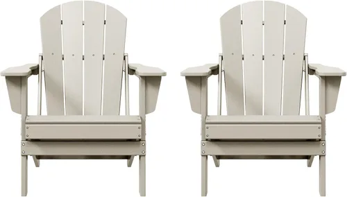 Vista 62 de WO Home Furniture Laguna Silla plegable Adirondack de polietileno de alta densidad, silla para patio para todo tipo de clima, para jardín al aire