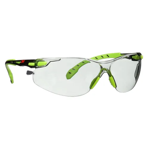 Vista 2 de Paquete de gafas de seguridad 3M, S1101SGAF, ANSI Z87, lente transparente antivaho Scotchgard, marco azul/negro de perfil bajo + tapones