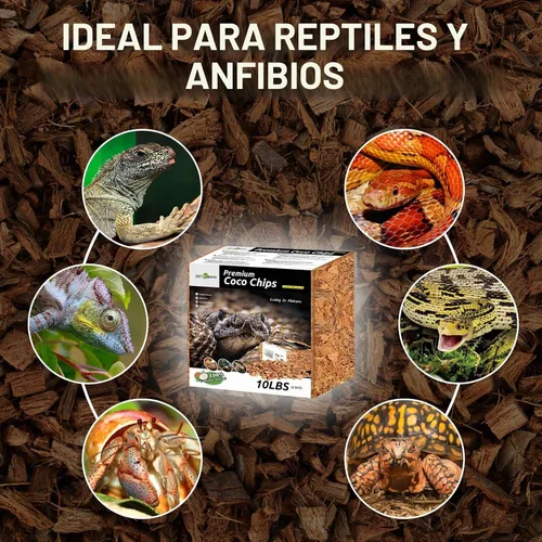 Vista 7 de REPTI ZOO Sustrato de reptiles de coco de 72 cuartos de galón, ropa de cama de reptiles de cáscara de coco para pitón de bola, serpientes, geckos