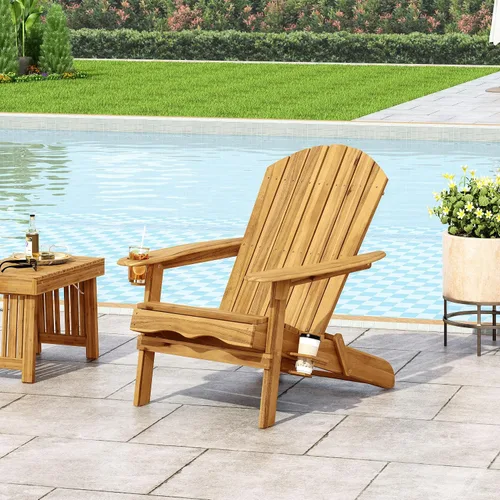 Vista 12 de Christopher Knight Home Christine - Silla plegable Adirondack de madera de acacia para exteriores, color gris oscuro