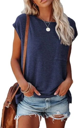 Vista 47 de CNFUFEN Camisetas de manga corta/larga para mujer, a la moda, casual, de verano, ligeras, sólidas, de moda