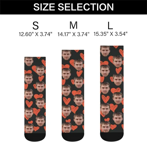 Vista 4 de D-Story Calcetines de cara personalizados, foto personalizada en calcetines, calcetines deportivos unisex para hombres y mujeres