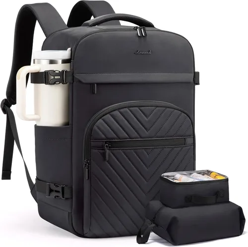 Vista 15 de LOVEVOOK Mochila de viaje para mujeres y hombres, bolsa de viaje para artículos personales de la TSA para laptop de 17.3 pulgadas aprobada por