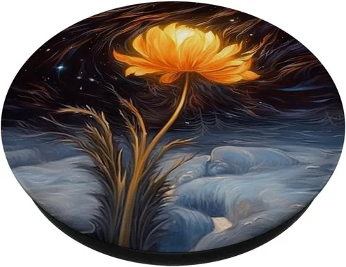 Vista 2 de PopSockets PopGrip estándar de flores de caléndula de invierno