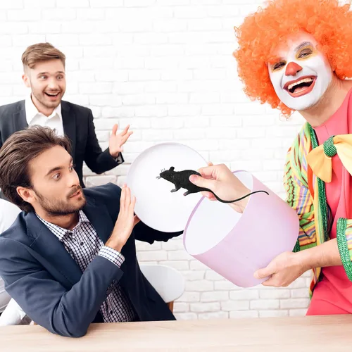 Vista 6 de Kisangel 2 ratas falsas, figuras de ratón de plástico, 8.66 pulgadas realistas espeluznantes y realistas juguetes para Halloween, trucos, bromas