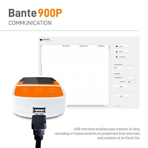 Vista 6 de Bante 900P Medidor portátil de pH/conductividad/oxígeno disuelto Medidor de calidad de agua multiparámetro para medir pH, ORP, iones