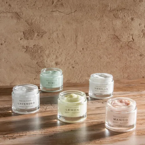 Vista 2 de Salt Cellar Mini mezcla de mantequilla corporal – Hidratantes corporales naturales de calidad de spa con minerales del mar muerto – Incluye 5