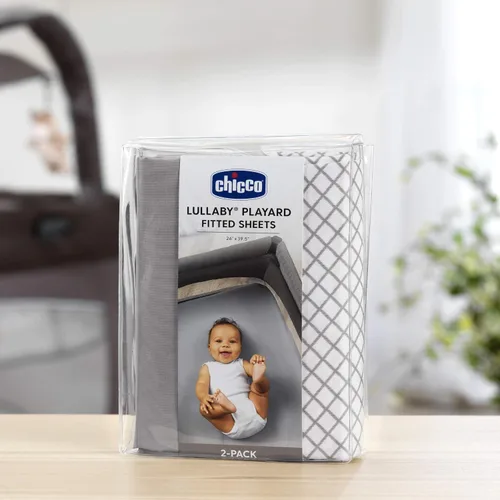 Vista 4 de Chicco Lullaby - Juego de sábanas para corrales (2 unidades, 2 unidades, 1 unidad)