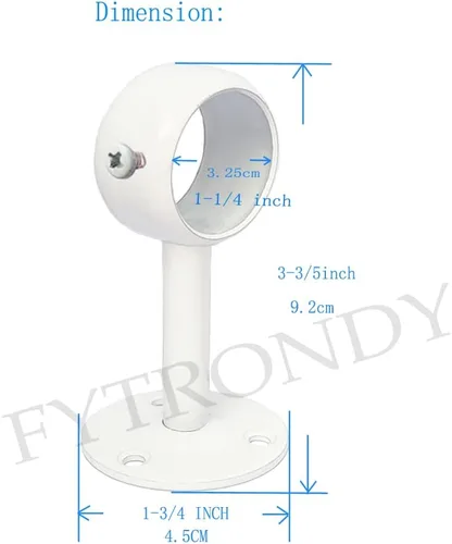 Vista 2 de White Edition - Soporte para barra de acero inoxidable para armario (1-1/4 pulgadas, 4 unidades)