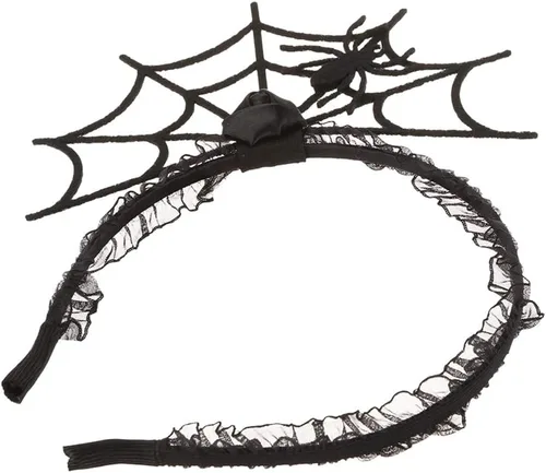 Vista 2 de LERTREE 3 diademas de telaraña de Halloween para fiesta de cosplay, accesorios para el cabello (3 diademas de telaraña)
