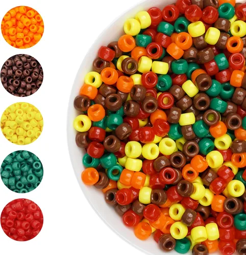 Vista 10 de 1200 cuentas de poni de Halloween a granel, 45 cuentas de murciélago negro, morado, naranja, verde, cuentas Kandi de plástico de 0.236 x 0.354 8