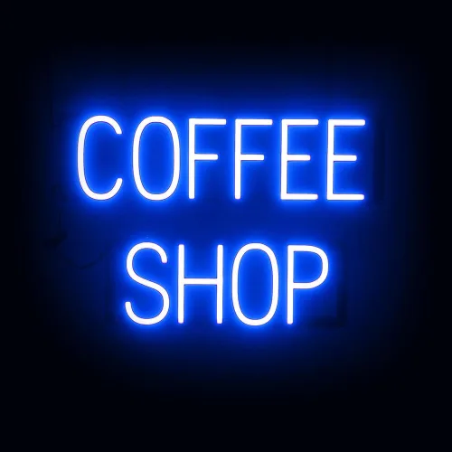 Vista 37 de SpellBrite Letrero de té Aspecto de letrero de té neón, luz LED azul, 13.1 x 6.3 pulgadas Ultra-Bright Click-Together Signage for Cafes, with