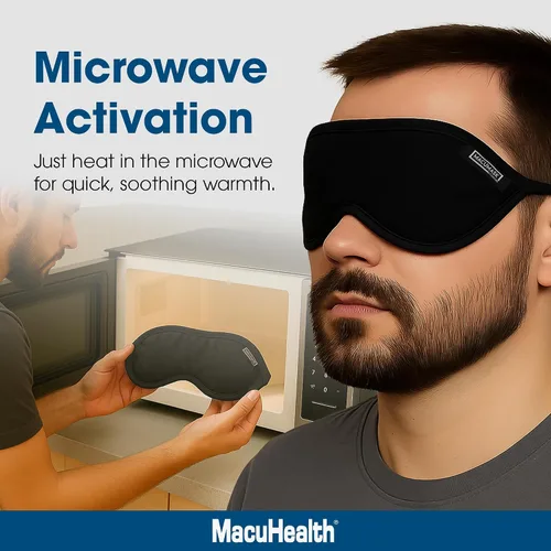 Vista 5 de MacuHealth MacuMask Essential - Compresa de calor húmedo para ojos secos, blefaritis, MGD y fatiga visual digital, correa ajustable, tecnología