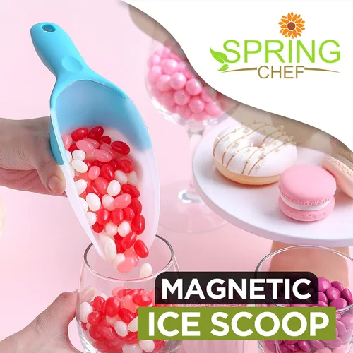 Vista 13 de Spring Chef - Cuchara magnética para congelador, sin BPA, color negro Flexi-Plastic Popcorn Scoop with Soft Grip Handle - Dishwasher Safe Ice