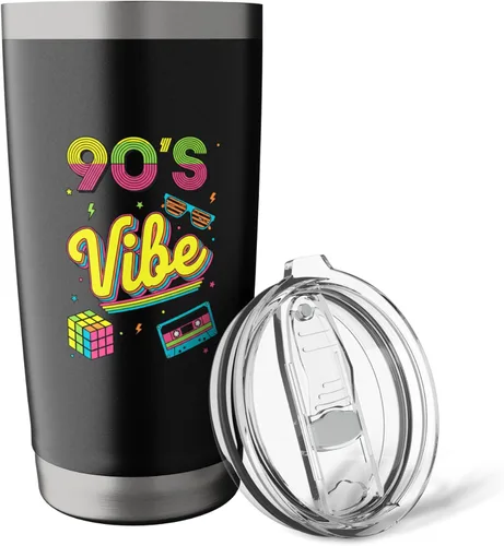 Vista 5 de 90s Nostalgia Retro Apparel - 90'S Vibe Retro Stainless Steel Insulated Tumbler