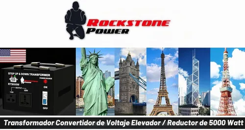 Vista 3 de ROCKSTONE POWER Transformador Convertidor de Voltaje de 5000 Vatios - Convertidor de Potencia de Paso Alto/Bajo AC 110V/120V/220V/240V - Protección