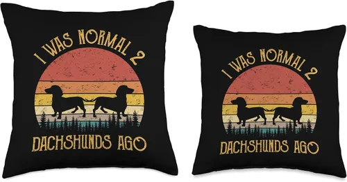 Vista 3 de I Was Normal 2 Dachshunds Ago Dachshund Owner Dog Lover Throw Pillow