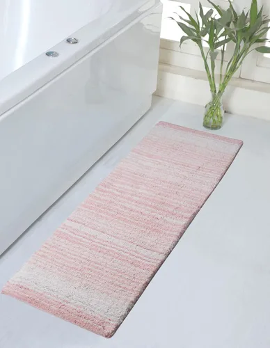 Vista 51 de Home Weavers Gradation Collection - Alfombra de baño 100% algodón, suave y absorbente, antideslizante, lavable a máquina, rectangular, 17 x 24 Beige