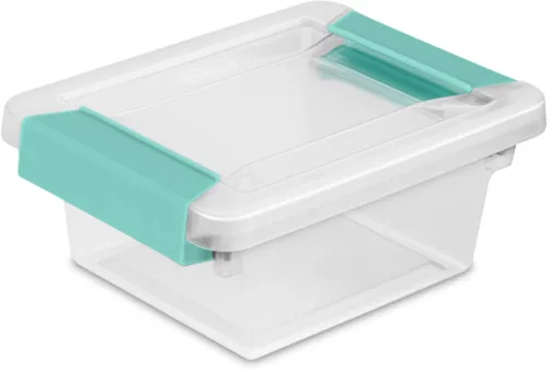 Vista 12 de Sterilite - Juego de 6 cajas con clip, contenedores apilables transparentes de plástico con tapas de cierre, pequeños - Contenedores