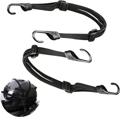 Vista 2 de Cinturón de tensión para portaequipajes, cinta elástica para correas de bicicleta, con gancho ajustable para casco de motocicleta