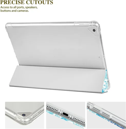 Vista 7 de Vimorco Funda para iPad de 5ª/6ª generación de 9.7 pulgadas 2017/2018, para iPad Air 1/2 2013/2014, soporte para lápiz, 2 soportes de visión