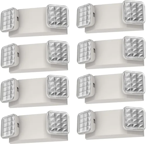 Vista 12 de Paquete de 2 luces de emergencia para negocios, con batería de respaldo, cable duro, certificado UL 924, CA 120/277V, luz de emergencia LED