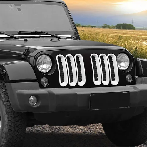 Vista 7 de Rejilla de inserción de rejilla para Jeep Wrangler JK JKU 2007-2016, color blanco