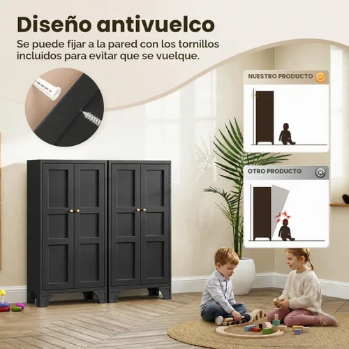 Vista 7 de Yizosh Small Metal Garage Storage Cabinet,Kitchen Pantry Storage Cabinet Negro