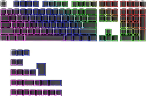 Vista 8 de Fogruaden Juego de teclas PBT, teclas personalizadas de perfil cereza para teclas de teclado mecánico (9009)
