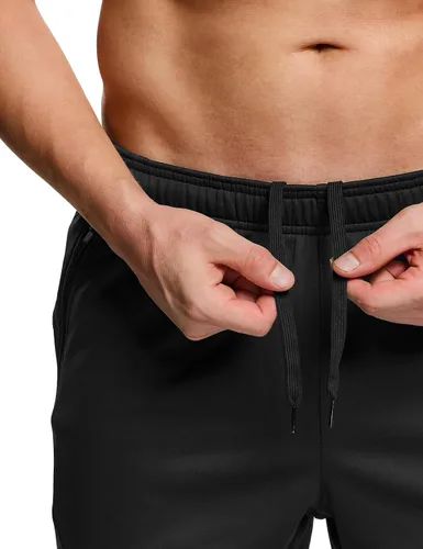 Vista 5 de TSLA Pantalones de ciclismo térmicos a prueba de viento para hombre, pantalones de ciclismo con forro polar, pantalones de ciclismo para exteriores
