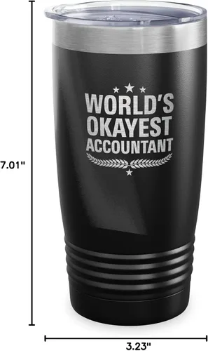 Vista 6 de World's Okayest Accountant - Vaso de regalo para compañeros de trabajo, regalo para miembros de la familia, regalos de Navidad, tazas de café