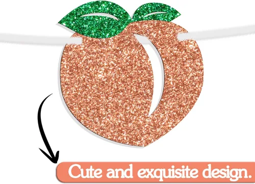 Vista 7 de Cartel con texto en inglés «One Sweet Peach» con tema de durazno para niños, decoración de fiesta de baby shower, suministros para niños y niñas