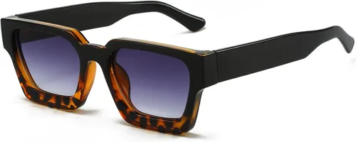 Vista 145 de AIEYEZO Gafas de sol cuadradas para mujeres y hombres, gafas de sol cuadradas con montura gruesa, estilo de diseñador simple