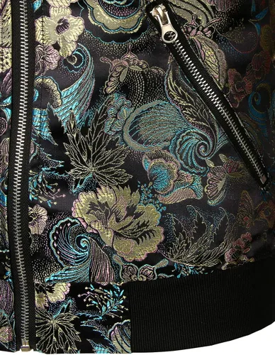Vista 5 de JOGAL - Chaqueta de lujo satinada con bordado floral para hombre