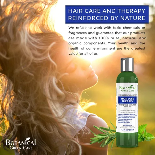 Vista 6 de Champú fortalecedor de terapia de pérdida de cabello para adelgazar el cabello, sin sulfato, fortalecimiento y voluminización, bloqueador de DHT
