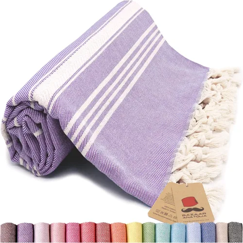 Vista 37 de Toalla de baño turca, 100% algodón, 71 x 39 pulgadas, beige arpa