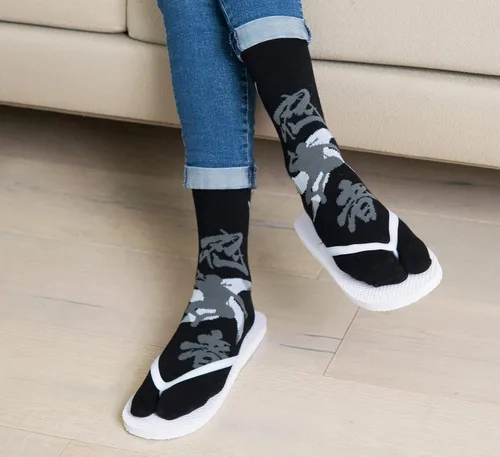 Vista 3 de 3 pares de calcetines con puntera dividida en V para mujer, talla 7-11.5, hombres 6-10.5