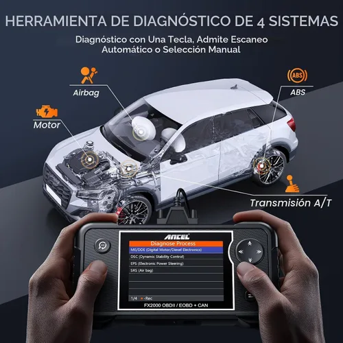 Vista 2 de ANCEL FX2000-US Escáner OBD2 Herramienta de Diagnóstico, Escáner de Airbag de Transmisión ABS SRS, Lector de Códigos de Motor, Herramienta